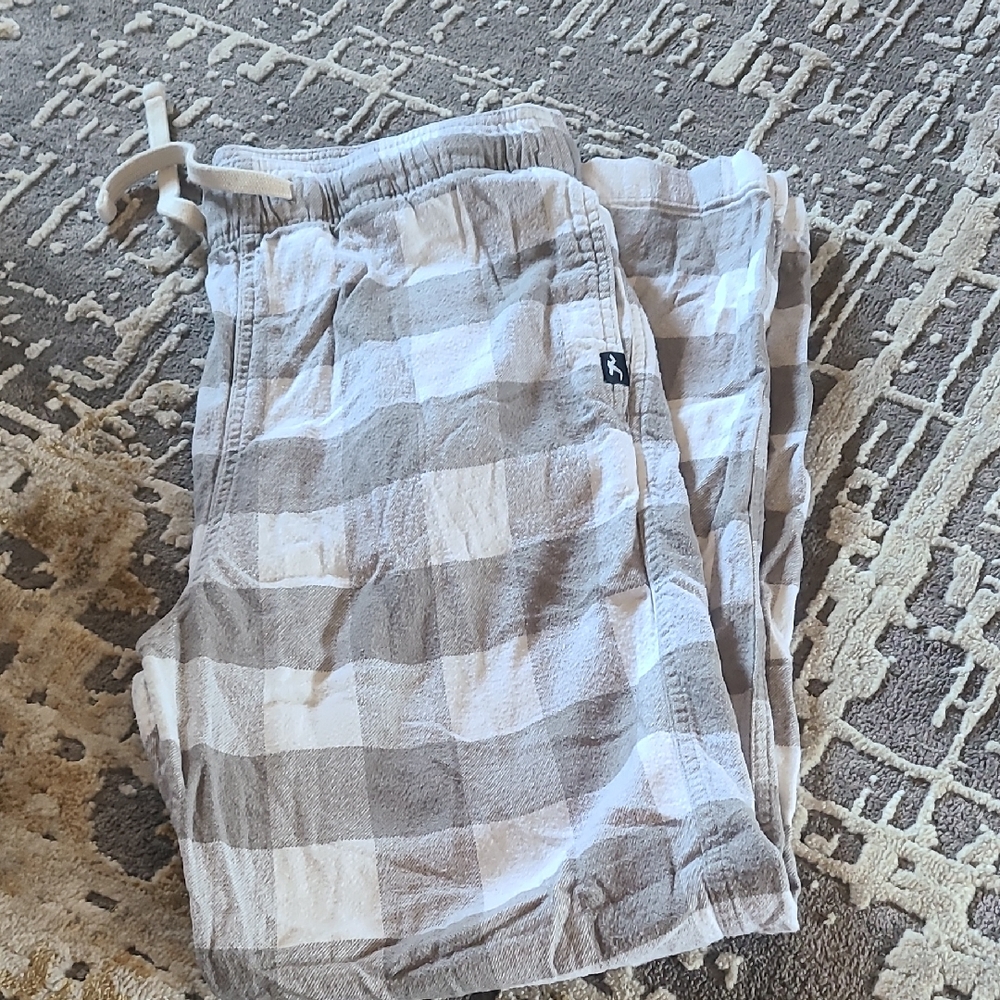 Hollister White and Gray Lounge Pants